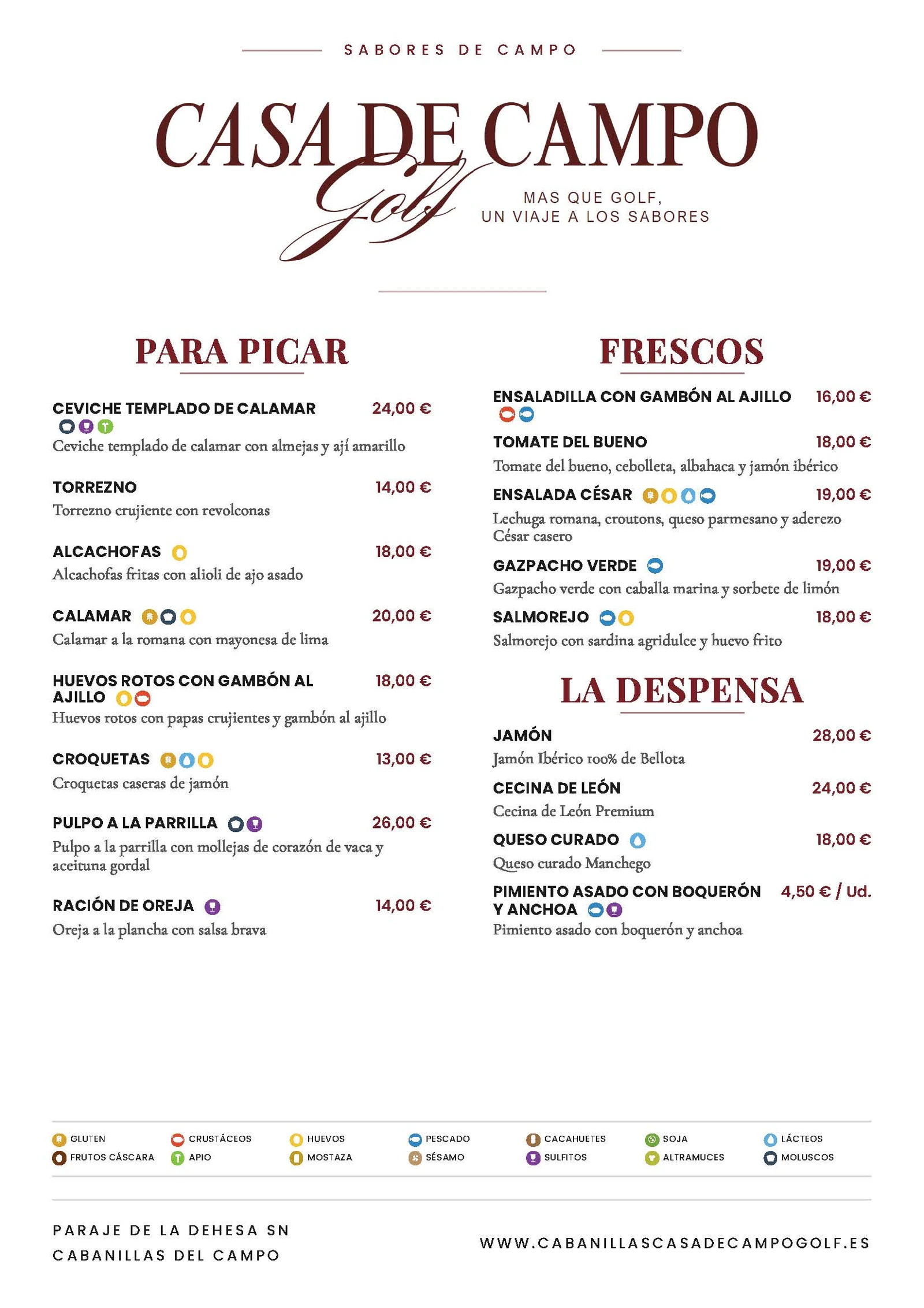 Alérgenos Casa de Campo — página 1
