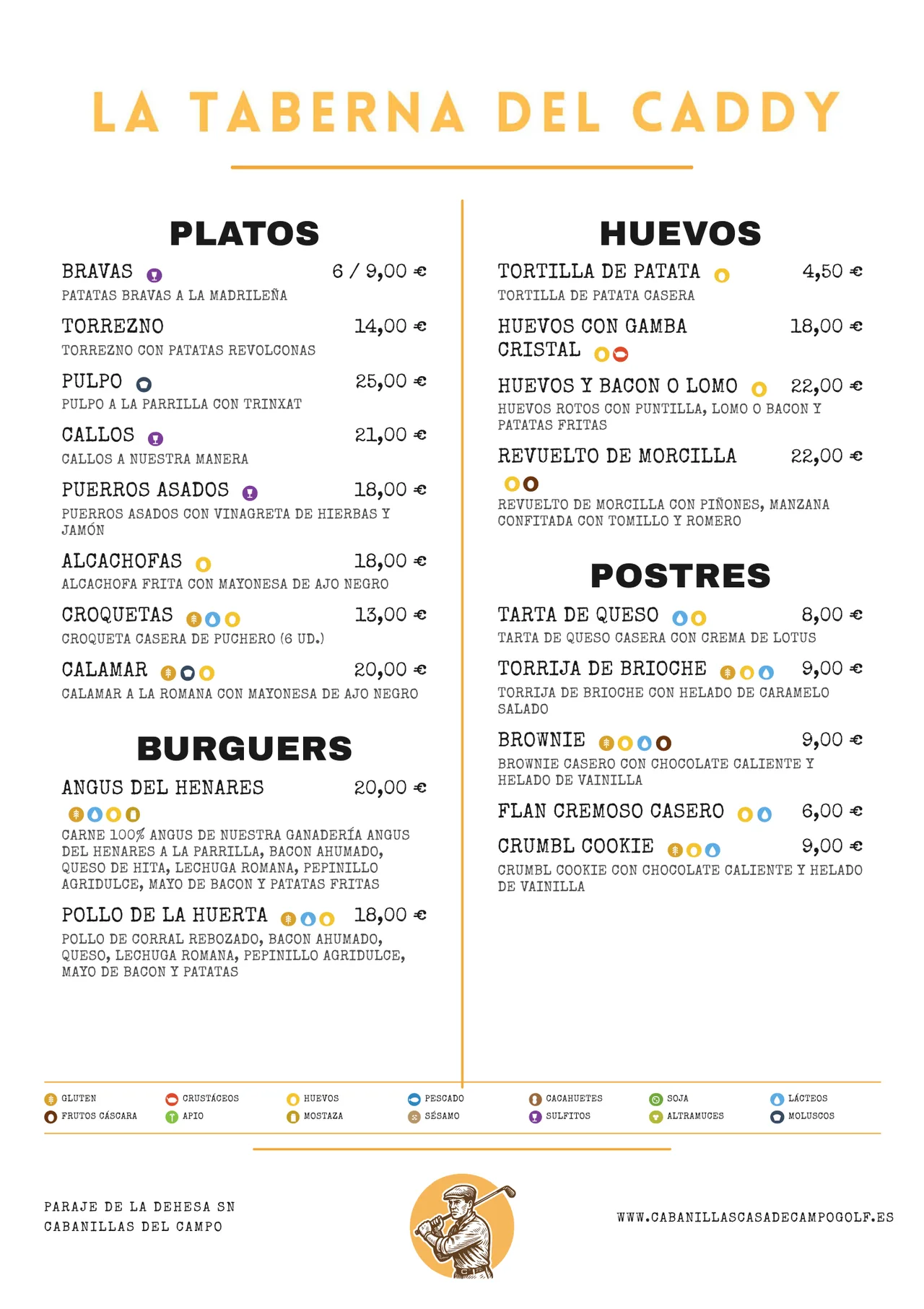 Carta La Taberna del Caddy — página 2